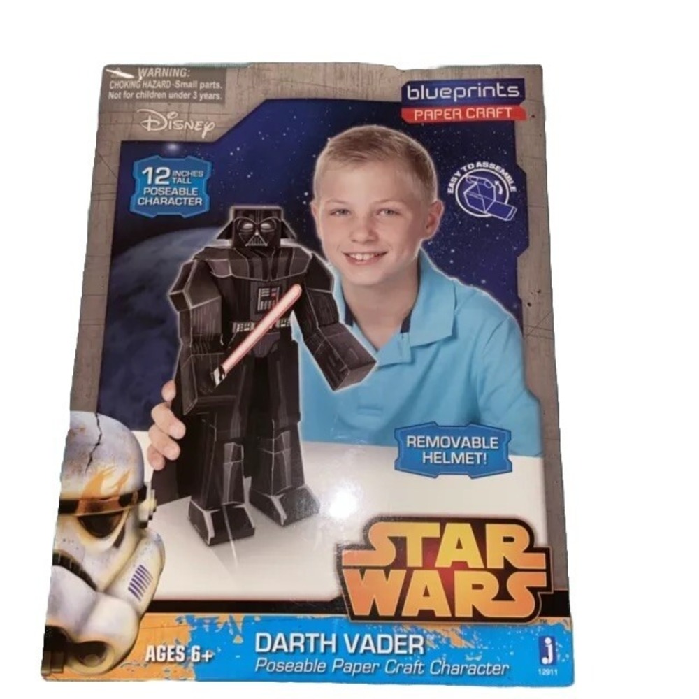 Star Wars Poseable Darth Vader Blueprints Paper Craft 12 Inch Character NIB
